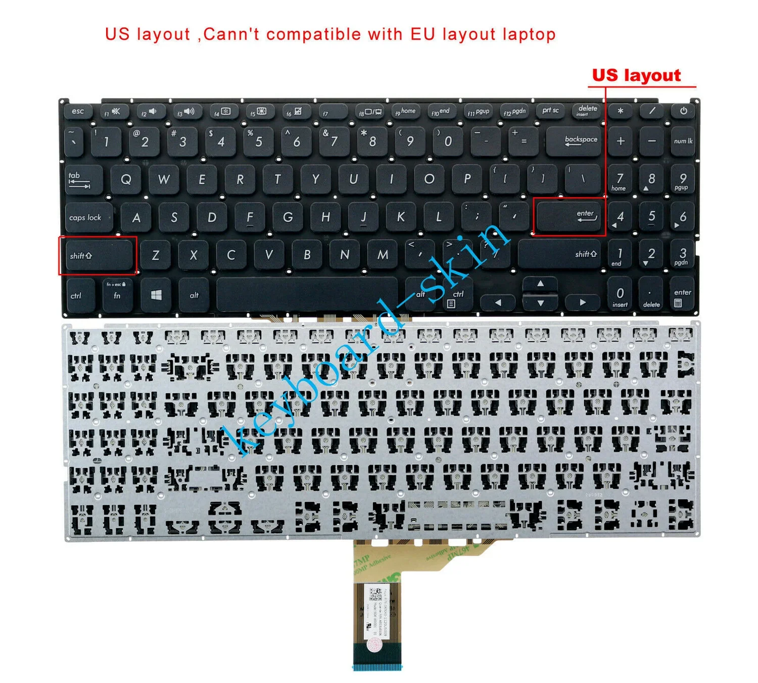 

Новая клавиатура США без рамки для ноутбука ASUS S512 S512F S512FA S512FB S512FL S512UA S512JP S512DA