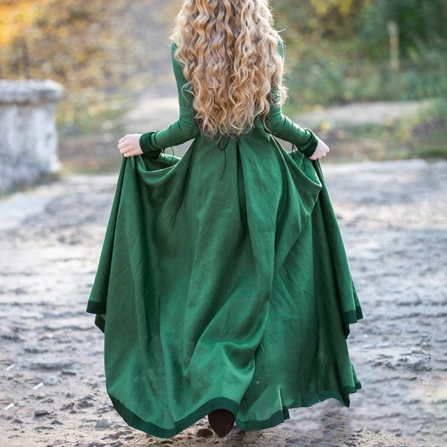 Vestido de traje medieval renacentista para mujer Vestido largo con  cordones Vestido retro de cosplay
