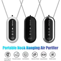 Mini Hanging Air Purifier Heating Cooling USB Rechargeable Air Freshener Wearable Necklace Negative Ions Purify Air Machine