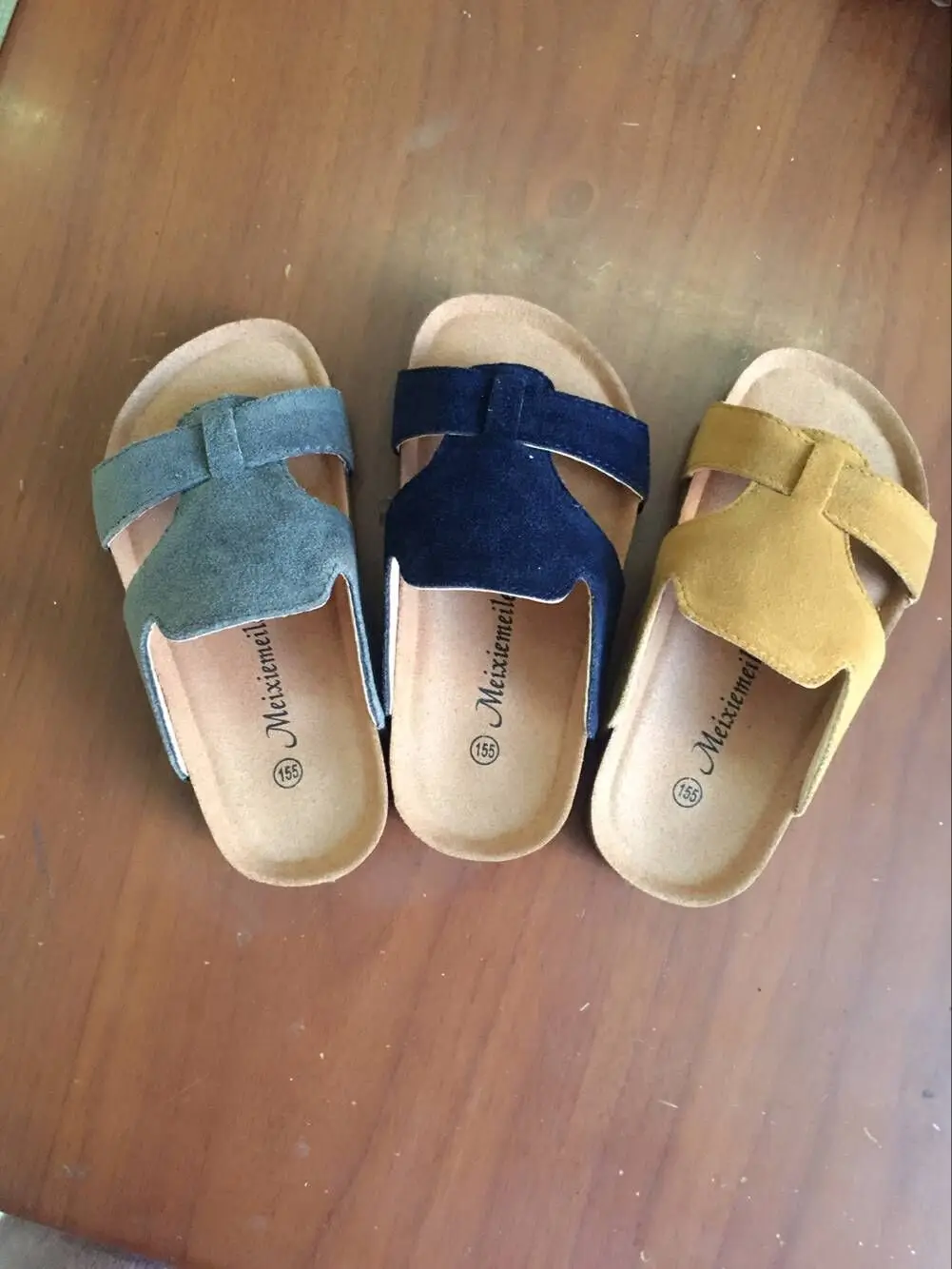 

Handmade original children's slippers summer 2023 new wear-resistant non-slip cork shoes Kids cross-mirror foreign trade