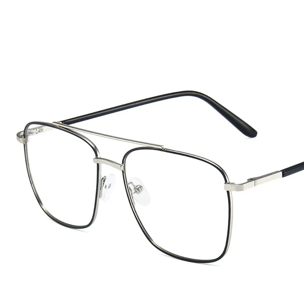 Men's Clear Lens Blue Light Blocking Metal Frame Glasses