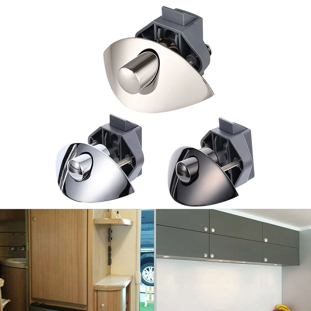 14-16mm Half-Moon RV Latch Button Push Lock Motorhome Cabinet Yachts Furniture Cabinet Drawer Latch Button Lock Hardware