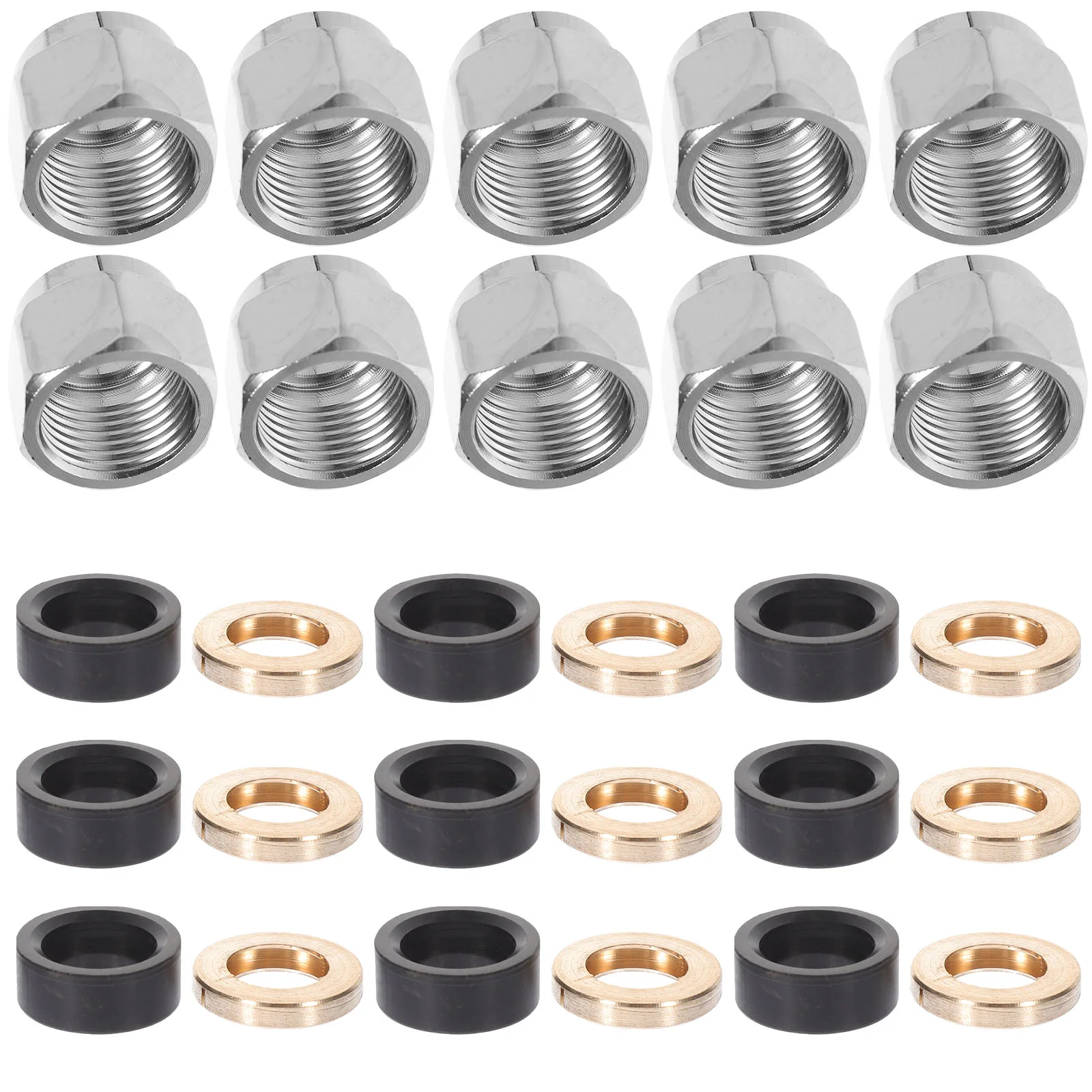 

10 Pcs Gas Pipe Nut Tube Fitting Flare Nuts Fittings Connectors Cap Stainless Steel