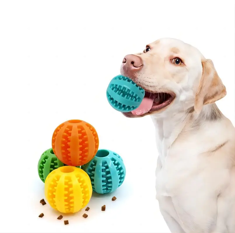 

Dog Ball Toys for Small Dogs Interactive Elasticity Puppy Chew Toy Tooth Cleaning Rubber Food Ball Toy Pet Stuff Accessories