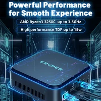 Mini PC ERVPES E1, AMD Ryzen 3 3250C, 8 Go DDR4, 256 Go SSD, Windows 11 Pro, Wifi double bande, BT5.2, ordinateur de bureau mini 3