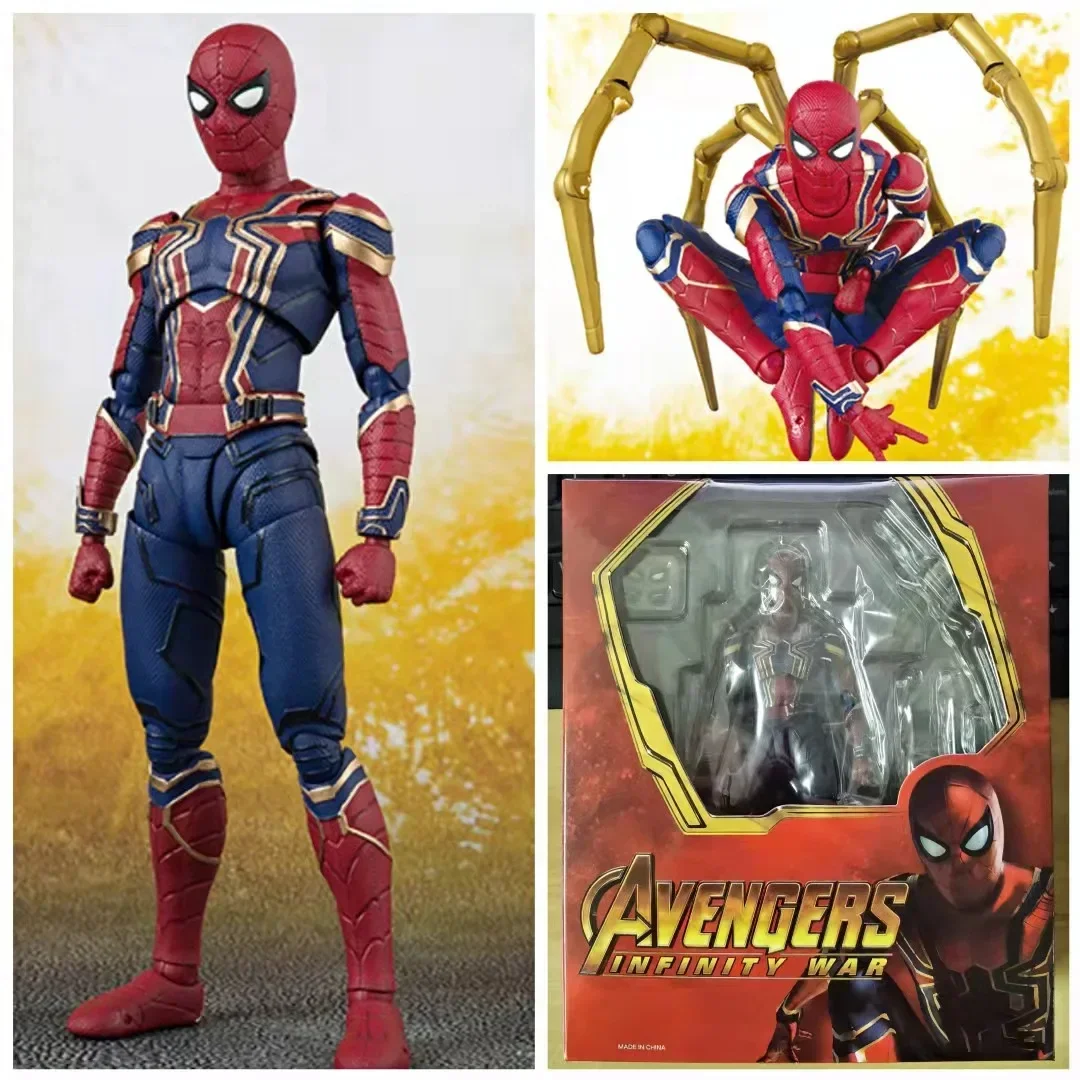 15Cm Marvel Avengers Alliance 3 Infinite War Spider Man Shf Steel Spider Man Ornamenti Fatti A Mano Ornamento Fatto A Mano Mobile Congiunto
