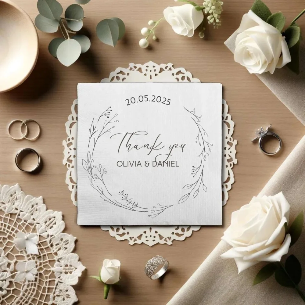 50 pcs Personalized Wedding Napkin,Napkins,Wedding Cocktail Napkins,Engagement Party,Monogram Napkin