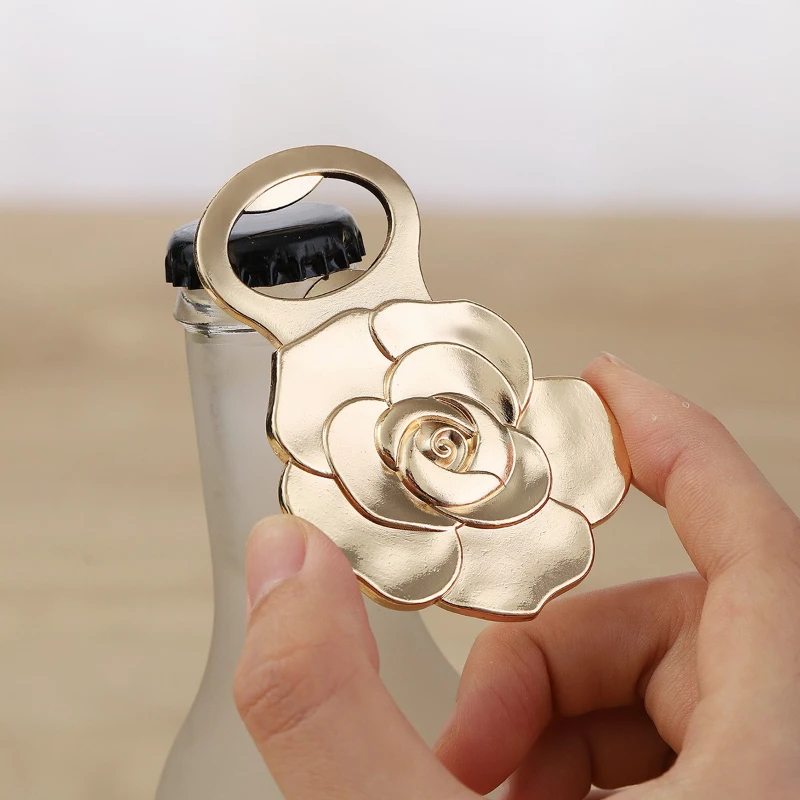 Zinc Alloy Rose Beer Bottle Opener for Wedding Party