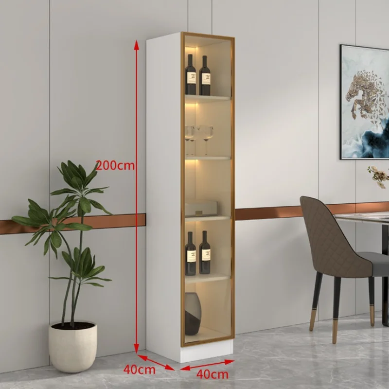 Display Wall  Wine Cabinet Living Room Racks Home Storage Wine Cabinet Kitchen Glass Mueble Licorera Restaurant Furniture Qf50Jg