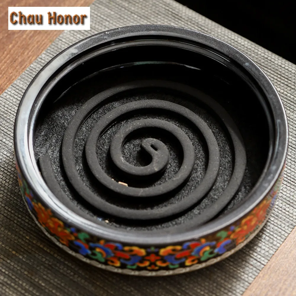 Large Enamel Cloisonne 12 Hour Incense Holder Luxury Diffuser Household Scented Aromatic Candles Zen Tea Items Equipment Craft