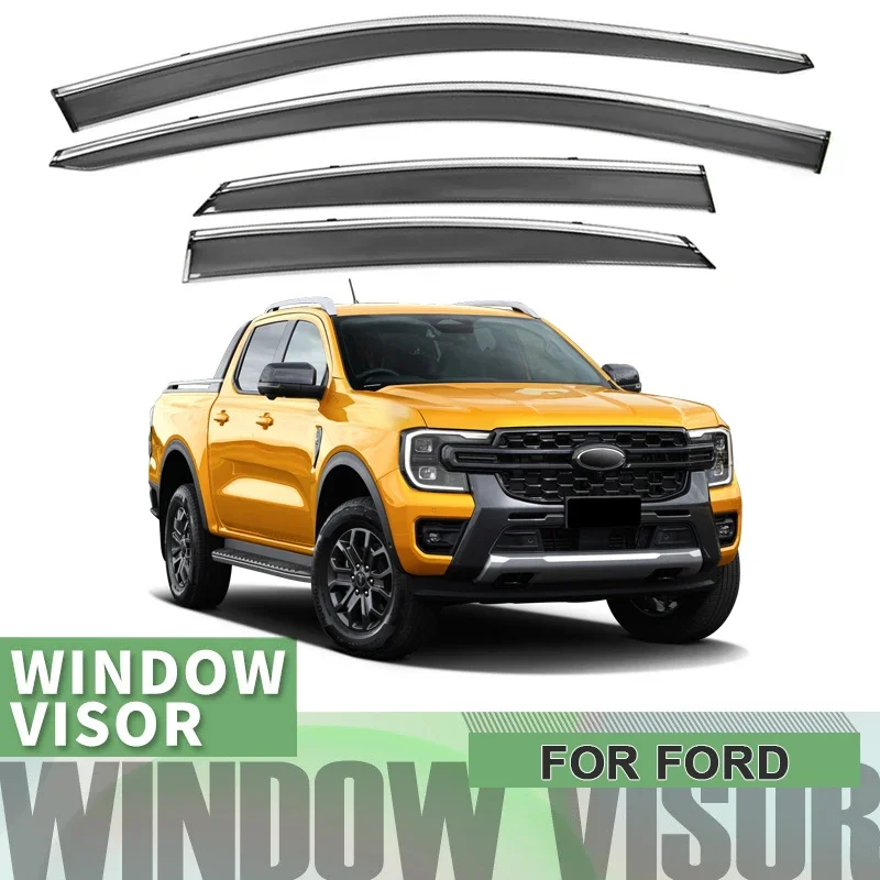 

4PCS Car Window Visor Auto Waterproof For FORD EVEREST TERRITORY FIESTA TAURUS RANGER FOCUS WAGON ESCAPE KUGA EXPLORER ECOSPORT