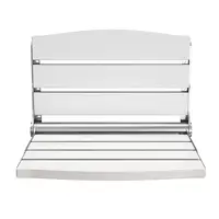 Folding Shower Bench Stainless Steel Frame Wall Mounted Shower Chair Home Space-saving Design Easy Installation Steady and Safe 2