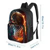 Basketball Pattern Square Front Pocket Backpack for Boy and Girls Best Gifts 3D Cartoon SchoolBags for Children 2