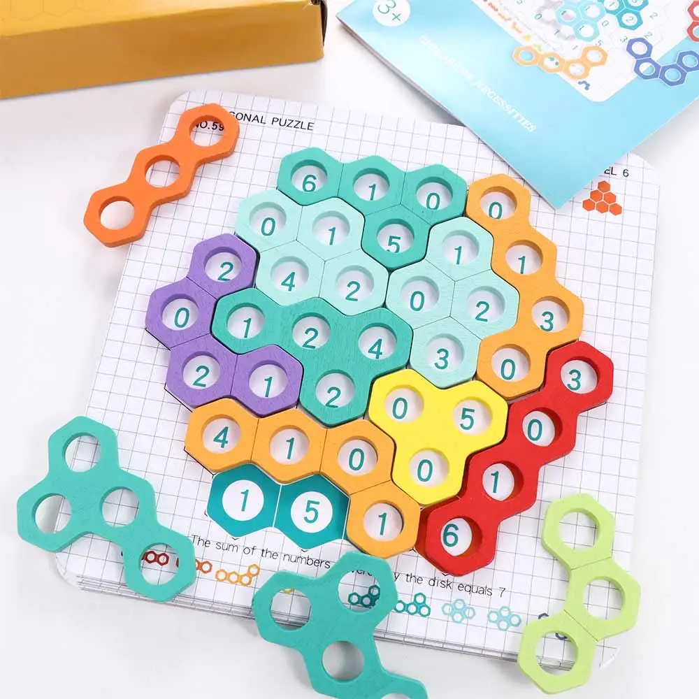 Honeycomb Honeycomb Puzzle Toys Montessori Colorful Digital Shape Matching Games Educational Educational Math Toys
