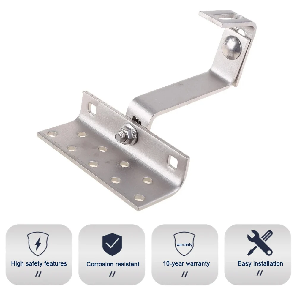 180&deg; Adjustable Solar Roof Hooks Tile Roof Mounting Bracket Hook PV Photovoltaic Side Mounting Brackets solar panel mounting set for Fixing Solar Panel
