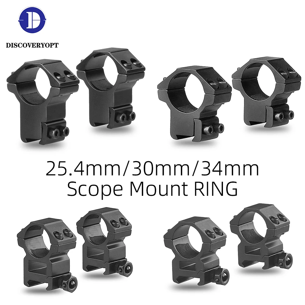 

Discovery 2pcs Low High Profile Scope Ring For 11mm Dovetail 20mm Picatinny Rail 30 34 25.4 Tube Low High Profile Scope Mount