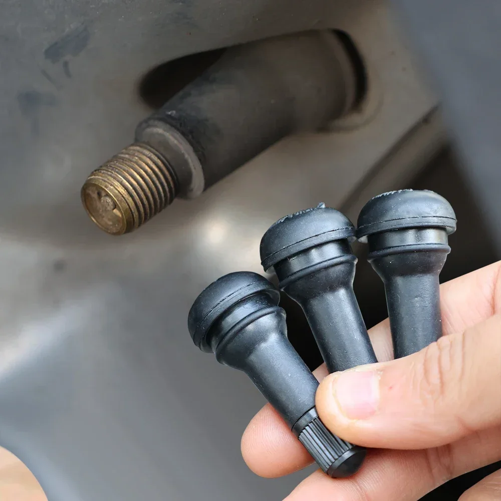 TR413 TR414 Vacuum Tire Valve Nozzle with Dust Cap Car Motorcycle Bicycle Snap-in Tubeless Tyre Rubber Valve Replaceable Parts 2