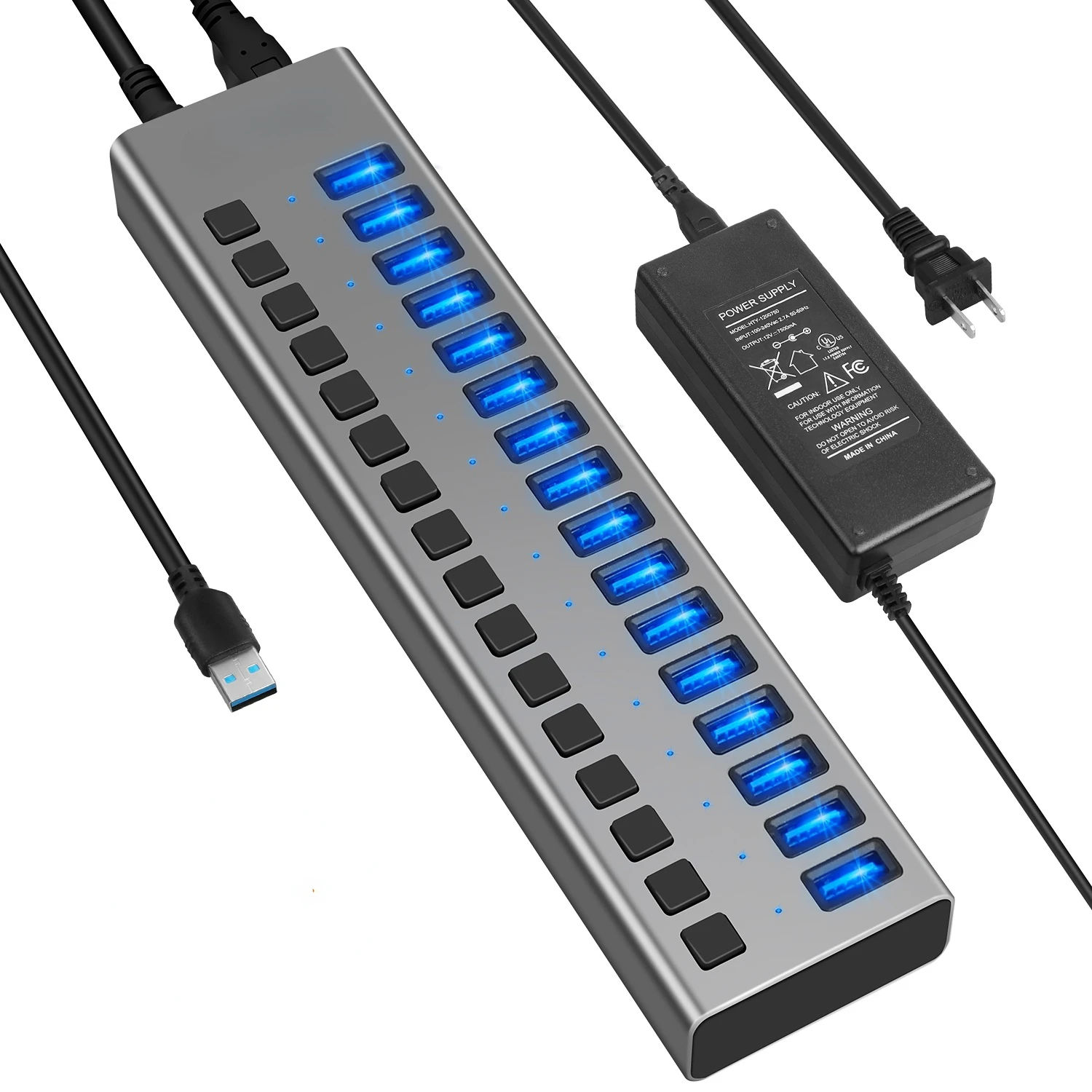 

Промышленный концентратор USB 3,0, 16 портов, металлический USB-разветвитель OTG, переключатель ВКЛ./ВЫКЛ. С адаптером питания 12 В, поддержка зарядного устройства и синхронизации данных