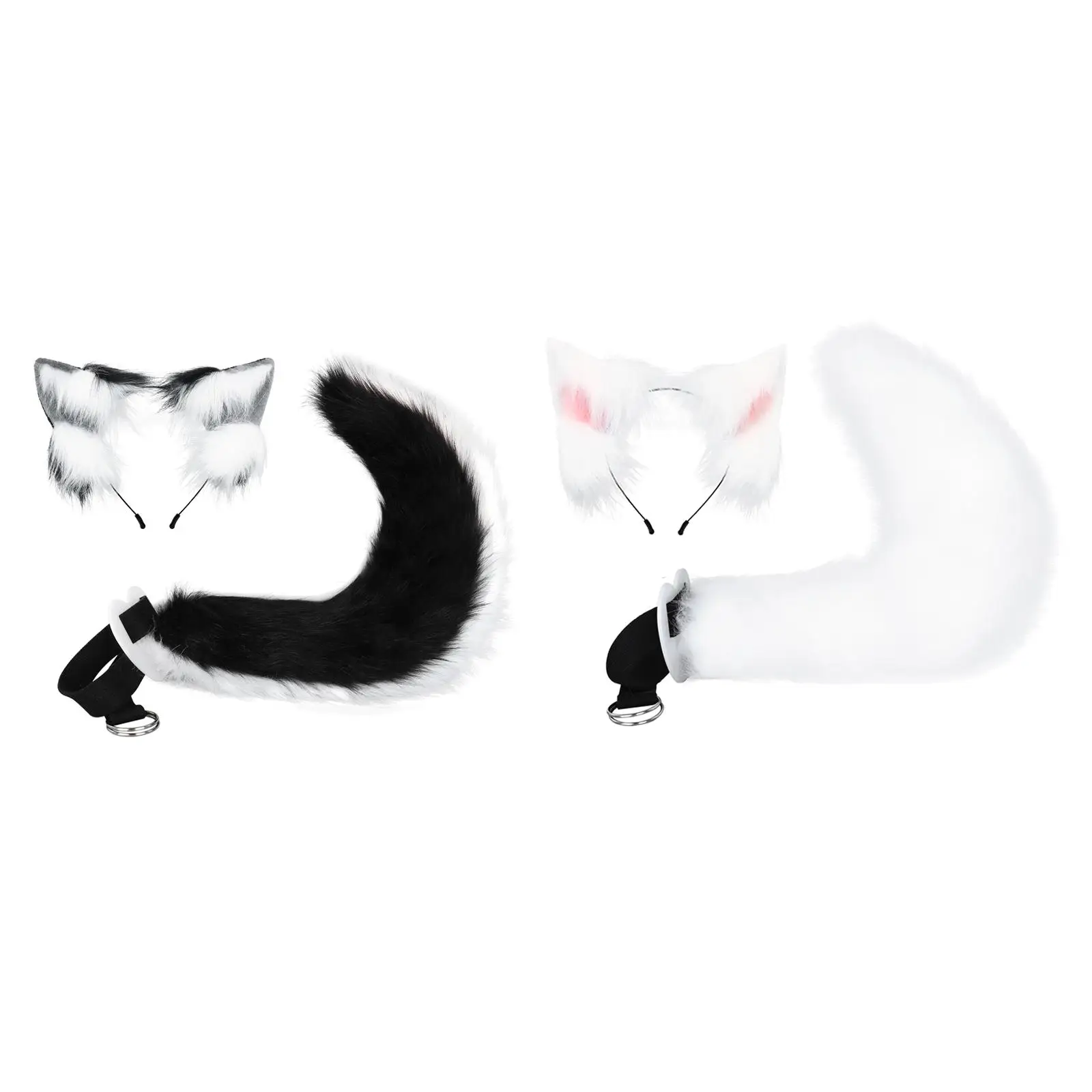 

Ears and Long Tail Cosplay Gifts Cat Ear Headband Costume Accessories Headdress for Masquerade Lolita Women Dress up Party