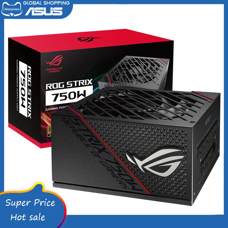 ASUS ROG-STRIX-750G Fully Modular 80 Plus Gold 750W ATX Power Supply With 0dB Axial Tech Fan and 10 Year