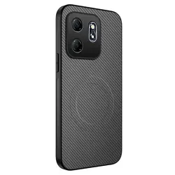 Luxury Matte Carbon Fiber Texture Magsafe Wireless Charging Phone Case - OPPO Reno 14Fs 5G (GRAY)