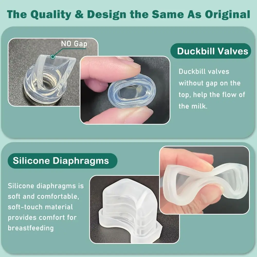 Duckbill Valves and Diaphragm Compatible with MomMed S21/S18,All S21 Wearable Breast Pump Parts, S21 Bresat Pump Replacement