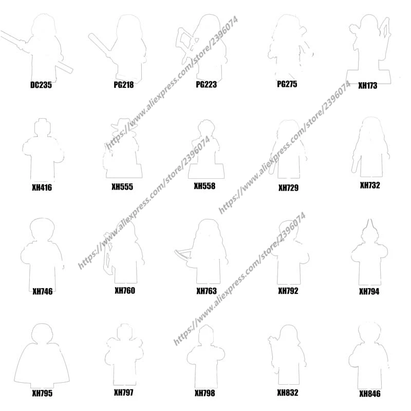 

Фигурки-конструкторы DC235 PG218 PG223 PG275 XH173 XH416 XH555 XH558 XH729 XH732 XH746 XH760 Series-010, 1 шт.