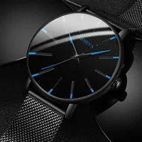 Gevena Men'S Fashion Ultra Thin Watch Business Stainless Steel Mesh Quartz Watch Large Dial Men'S Watch Relojes para hombres 2
