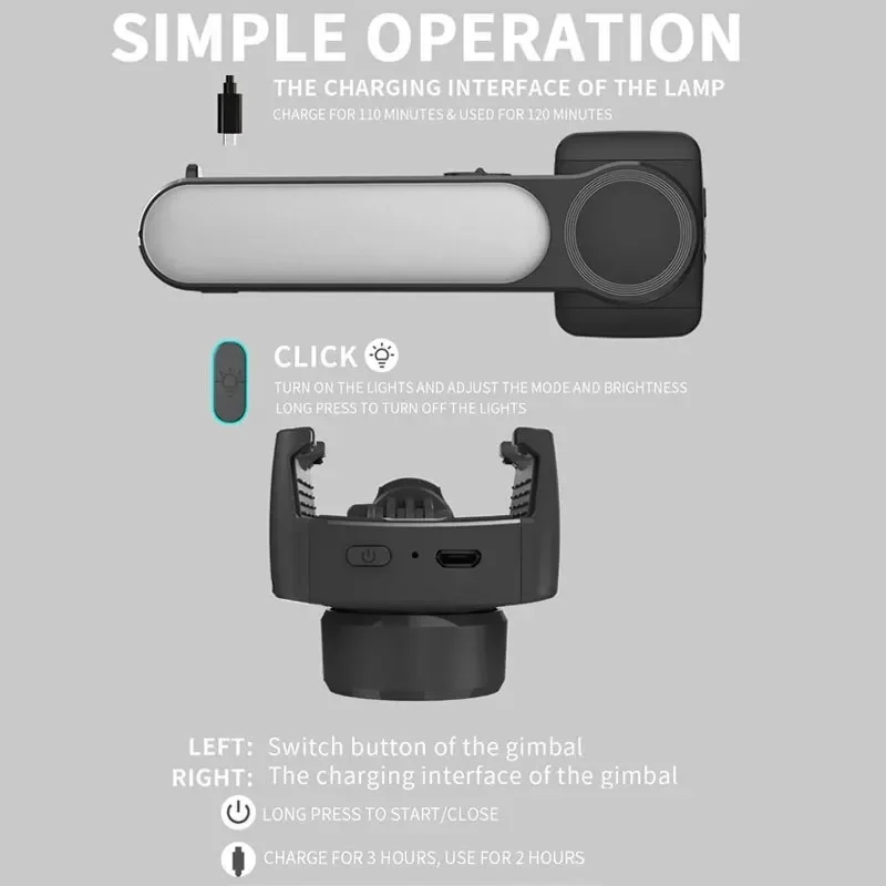 Handheld Gimbal Stabilizer Selfie Stick L09 Bluetooth Mobile Phone Holder Adjustable Fill Light Selfie Stand For IPhone Xiaomi handheld gimbal stabilizer selfie stick gimbal stabilizer handheld gimbal