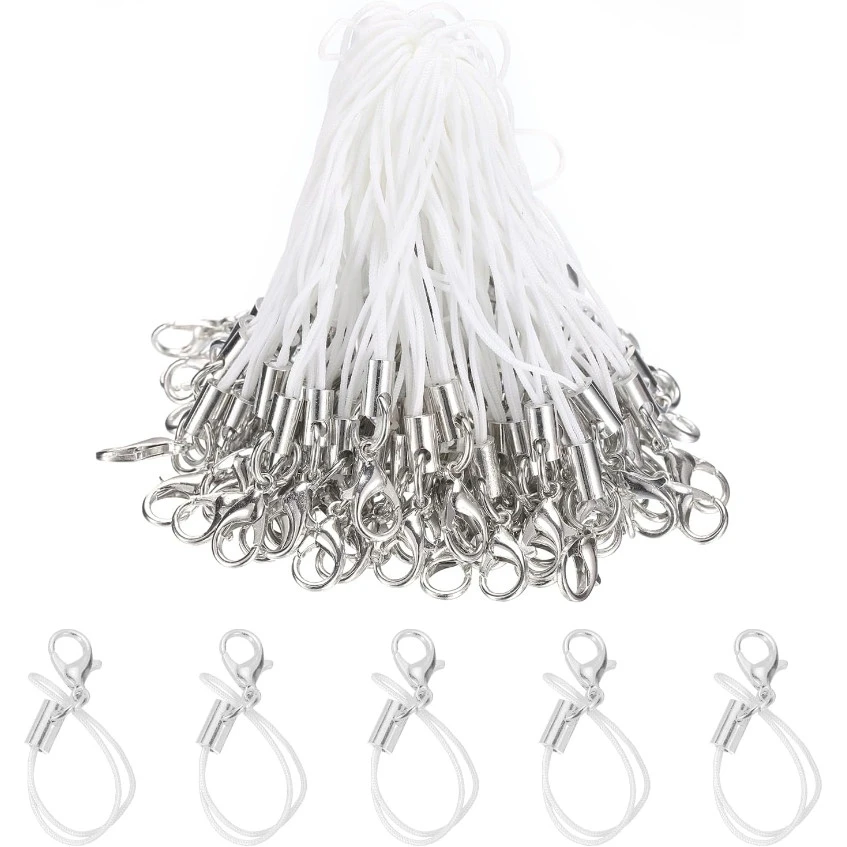 Versatile Lanyard Strap Set with Lobster Clasp Keychain Hooks and Keyring Accessories (20/50/100Pcs)