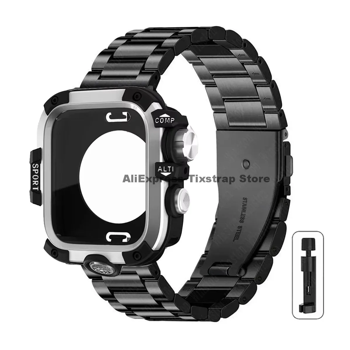 Premium Metal Strap and Protective Case