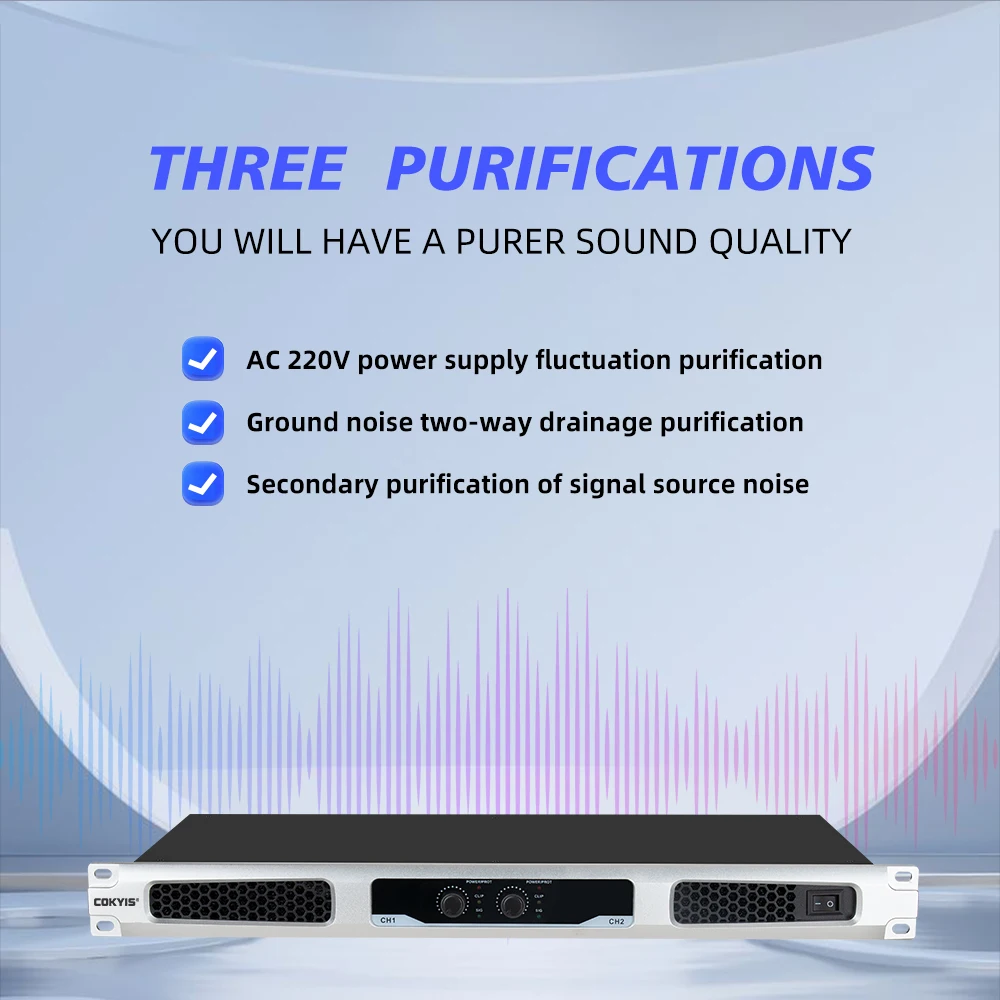 

Professional Digital Power Amplifier 2 Channel Thin Digital Power Amplifier with Cooling Fan for Home Karaoke Stage Meetings