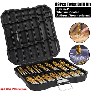 99Pcs Titanium Drill Bit Set 1