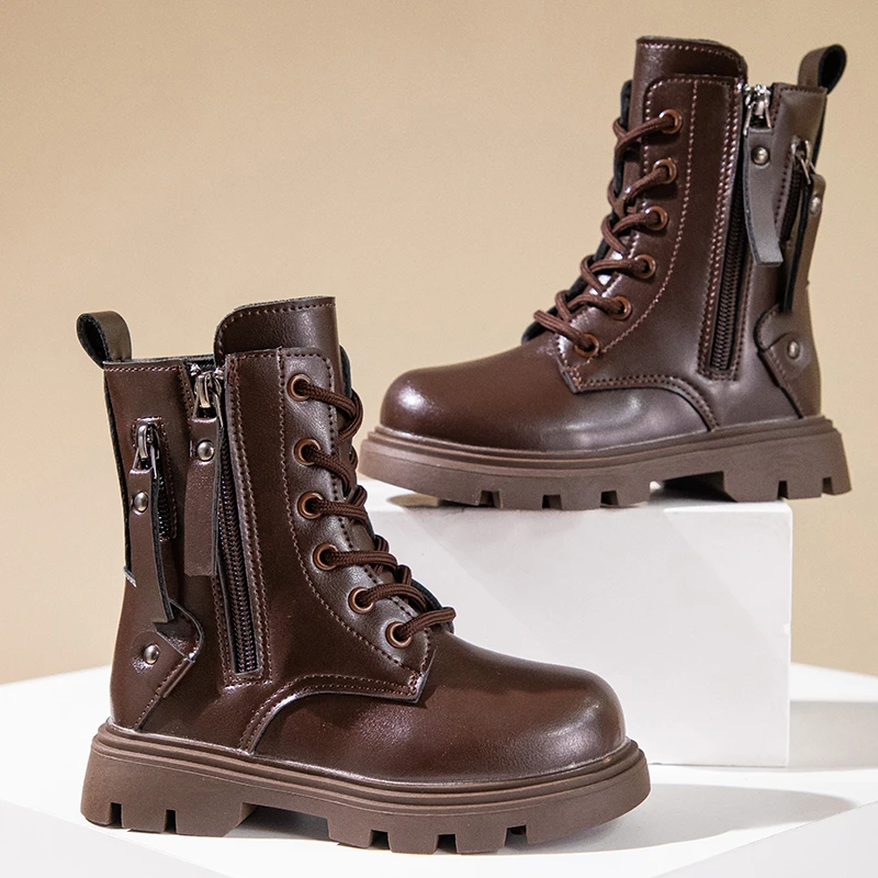 Girls Mid Calf Boots Autumn Breathable Soft Sole Kpop Style