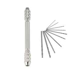 Compact High - Quality Mini Hand Drill Set with 10 - Piece High - Speed Steel Twist Bits (1 Set)