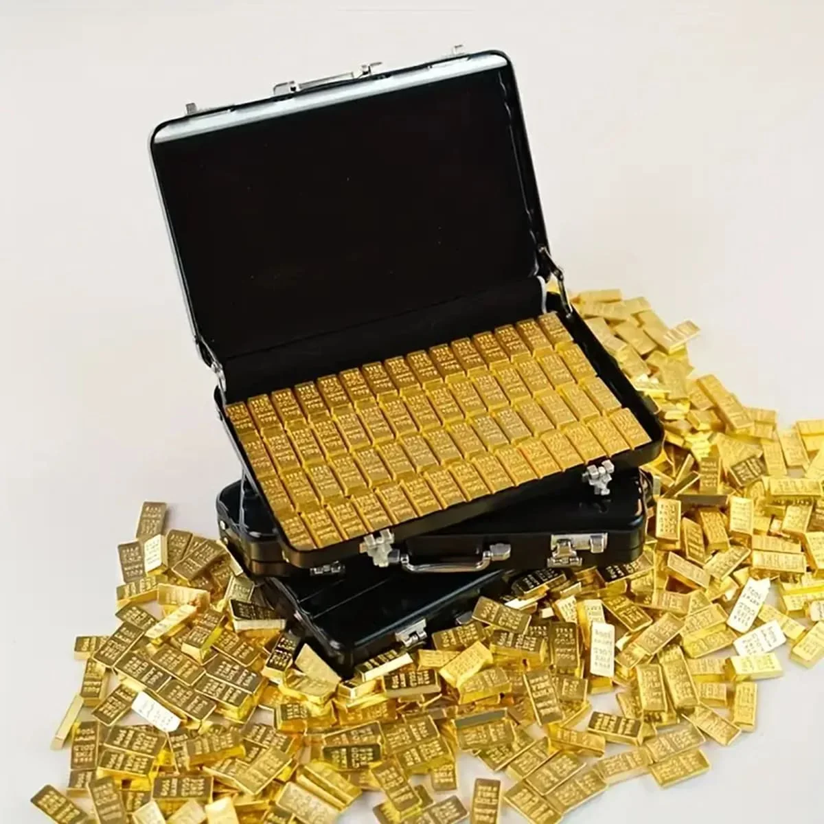 Mini Gold Bar Replica 24K Gold-Plated Alloy Collectible Decorative Display Model for Home/Office Investment Prop Gift