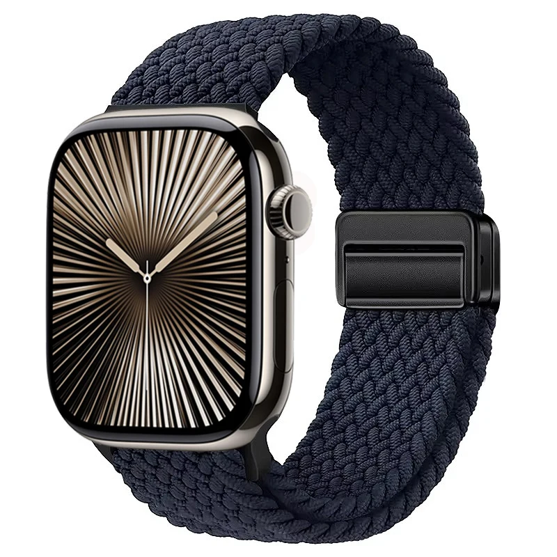Nylon Braided Magnetic Loop Strap with Metal Accents