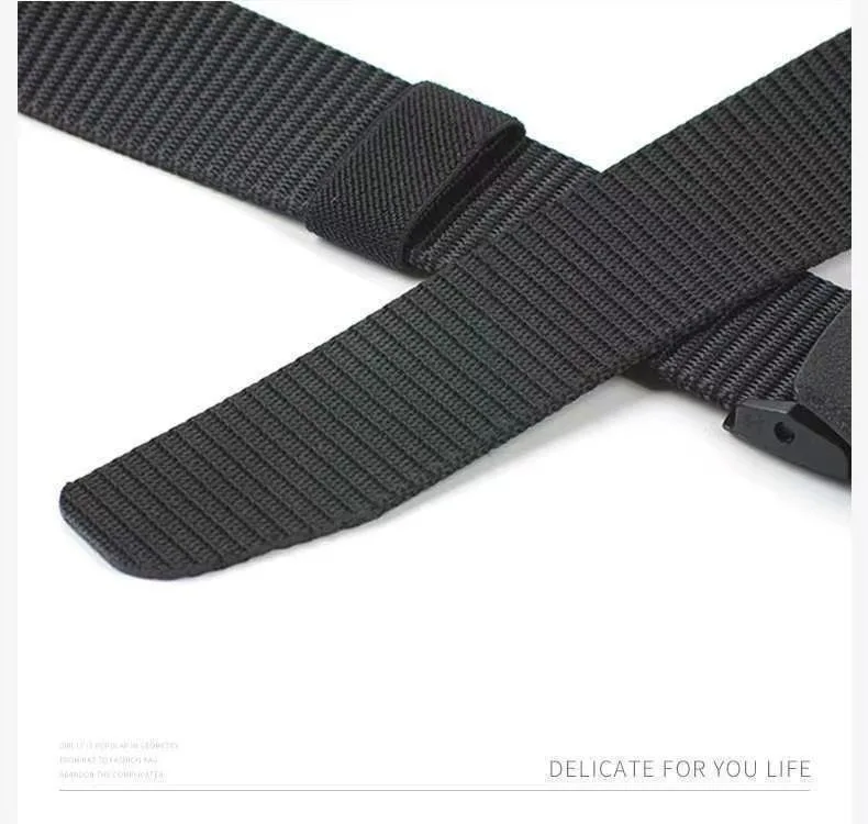 Breiter metallfreier taktischer Gürtel für Herren, Canvas-Nylon, automatische Schnalle, Militärgürtel, multifunktionaler Outdoor-Sport-Jagd-Hüftgürtel – Detail 12