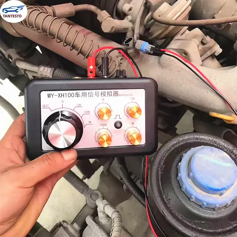 Automobile Automotive Signal Simulator Tester Tool Adjust Resistance Water Temperature Crankshaft English Manual Fuel Injection Simulator Auto Sensor Simulator