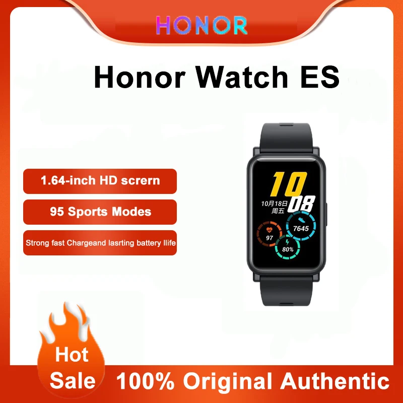 

Умный пульсометр Honor watch ES, уровень кислорода в крови, давление во сне, физиологический мониторинг здоровья и водонепроницаемость