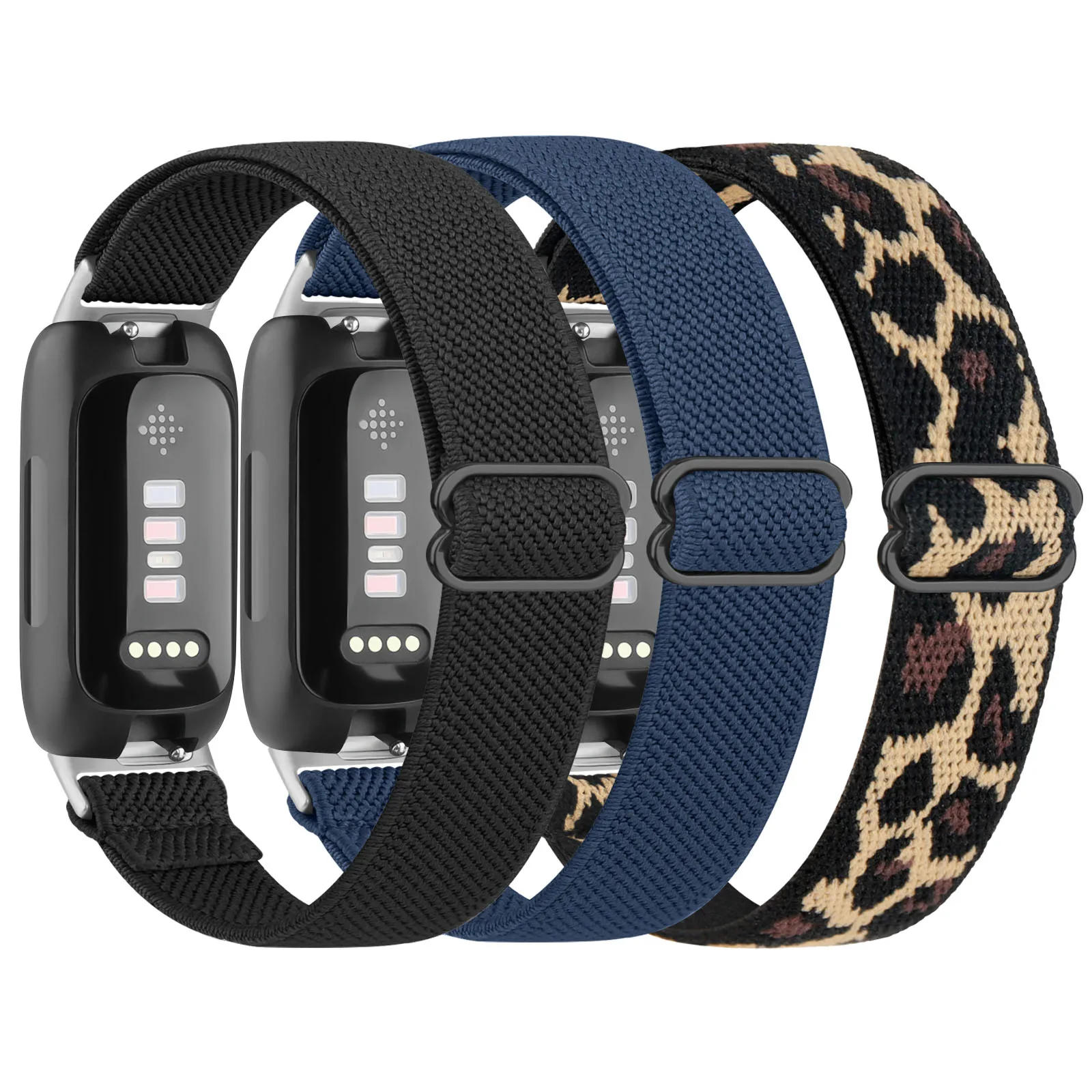 Adjustable Elastic Nylon Wristband Strap Bracelet for Fitbit Inspire and Ace Series