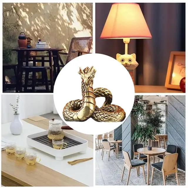 2025 Year Of The Snake Brass Figurines Decoration Chinese Tea Pet New Year Gift Desk Decoration Animal Souvenir 5
