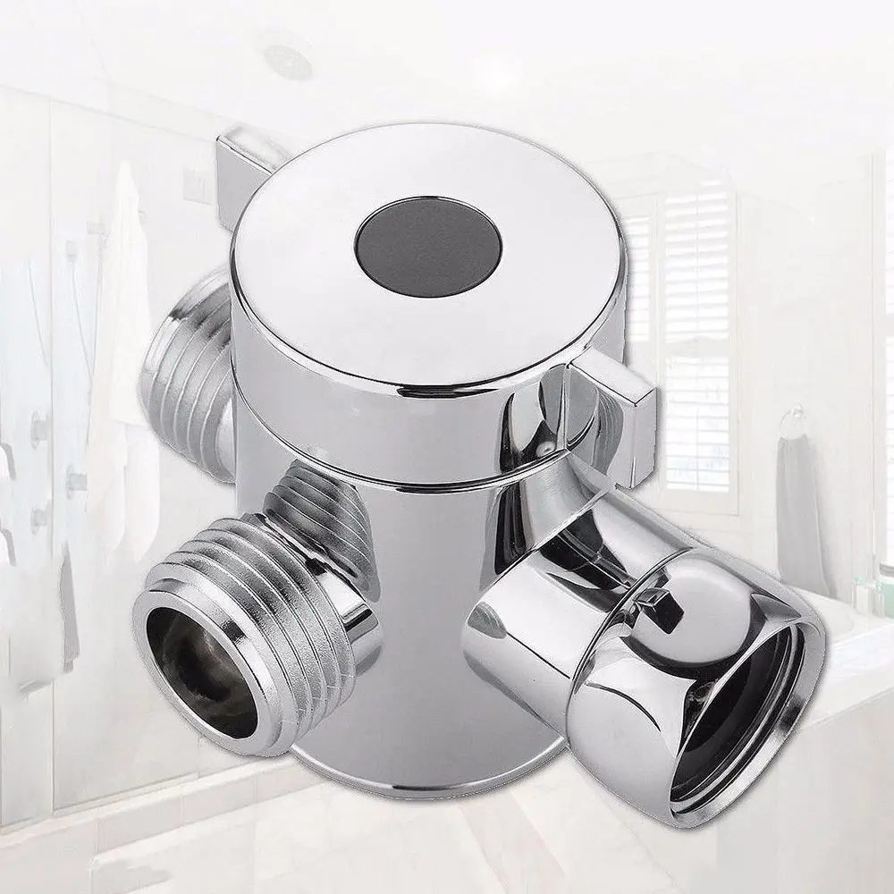 1/2 Inch Bathroom Three Way Connector T-adapter Adjustable Shower Arm Mounted Shunt Diverter Valve For Toilet Bidet Shower Head t adapter valve shower head diverter valve diverter valve