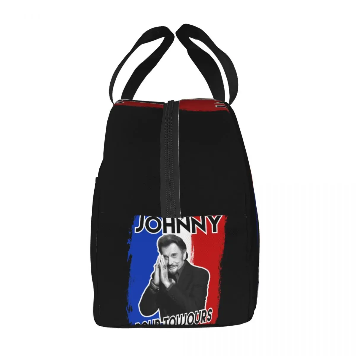 Johnny Hallyday Forever Lunch Bag Portable Insulated Canvas Cooler Bags Rock Music Thermal Picnic Tote for Women Children
