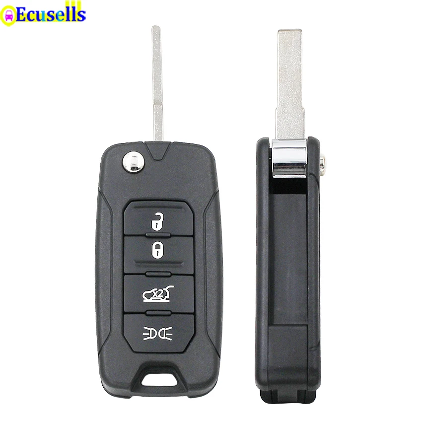 Flip Remote Key Shell Case para Jeep Renegade, Lâmina SIP22 sem cortes