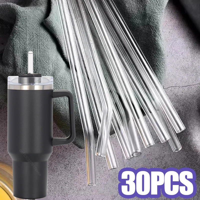 30cm Replacement Long Transparent Straw Compatible Stanley 40/30 oz Cup Tumbler Stanley Plastic Clear Straws With Brush