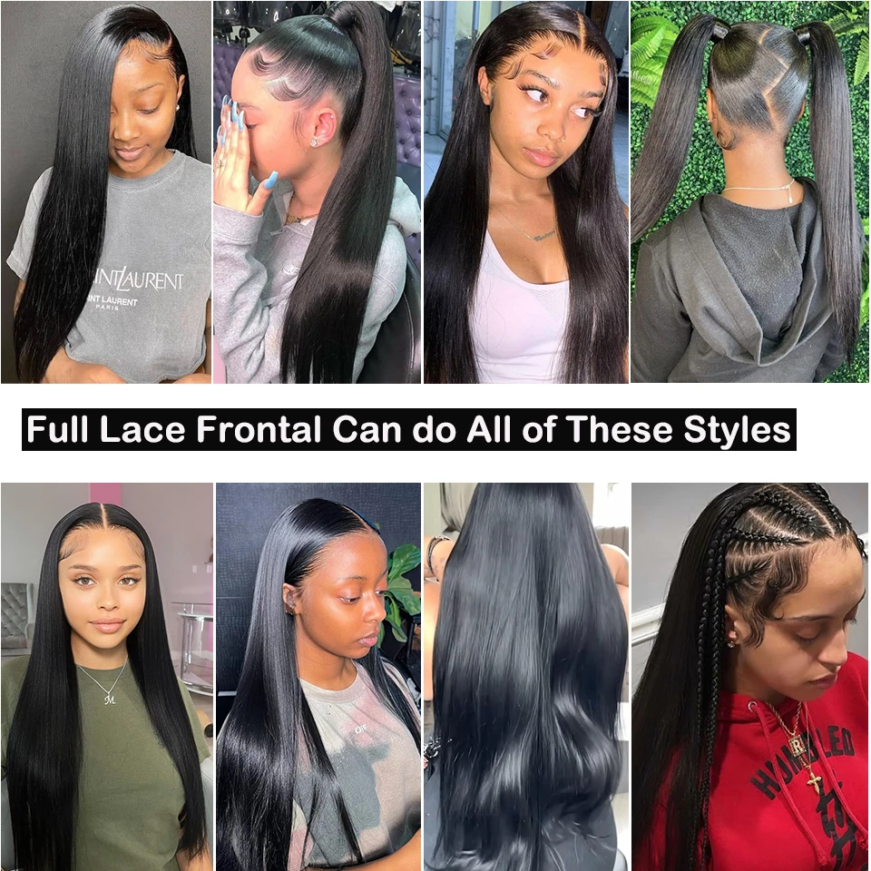 HD Full Lace Human Hair Wigs 180% Density Brazilian Straight Remy Human Hair Full Lace Wigs Pre Plucked with Baby For Women