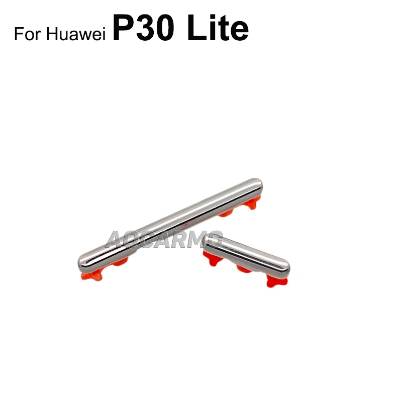 화웨이 P30 라이트/노바 4e용 Aocarmo 사이드 키 전원 볼륨 버튼 교체 부품