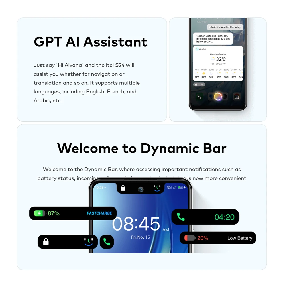 itel S24 smartphone 8GB+256GB 6.6-inch HD Side Fingerprint