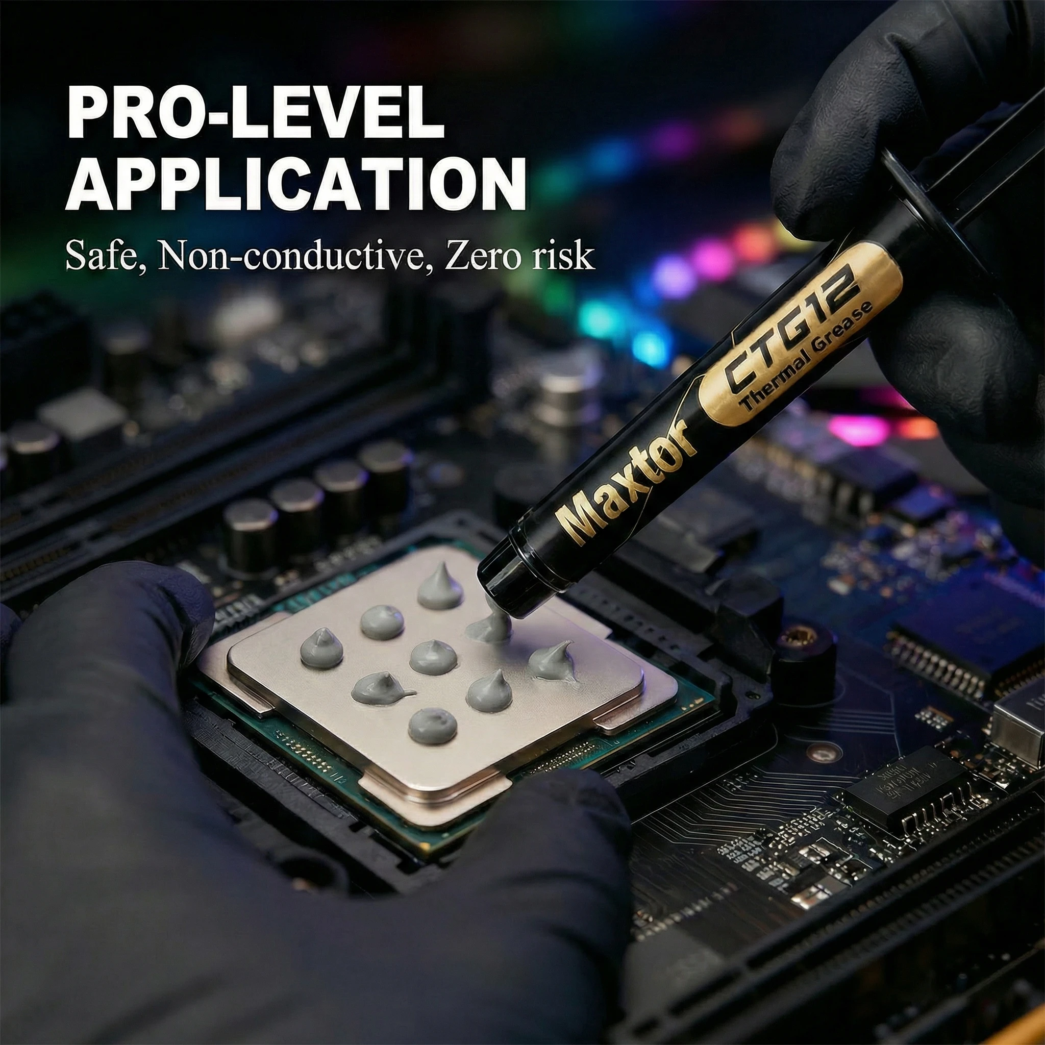 고전도성 서멀 페이스트 CTG12 18W 맥스토르 브랜드 히트 싱크 플라스터 수냉식 컴파운드 프로세서 칩셋용